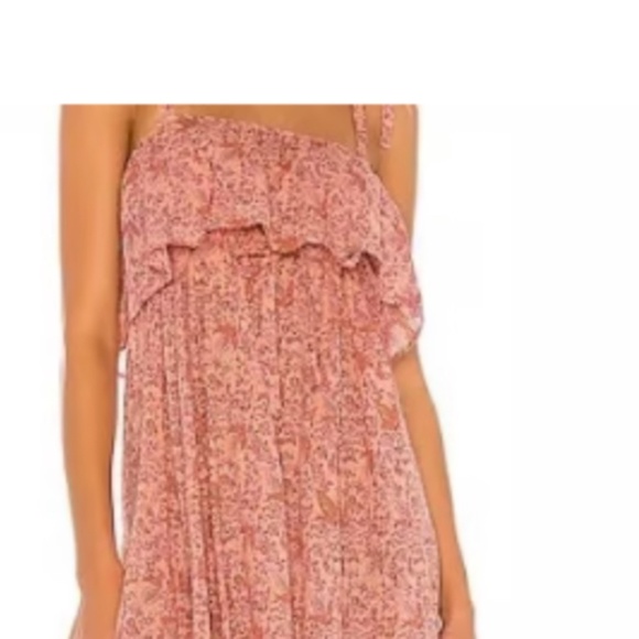 Free People Tangier Babydoll Midi Dress in Rose - S - NWOT - Picture 1 of 3